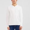 Eden Park Homme Men's T-shirt Blanc Col V À Manches Longues