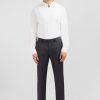 Eden Park Homme Men's Pantalon Slim Gris En Laine À Plis Cassés