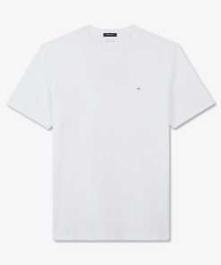 Eden Park Homme Men's T-shirt Blanc À Broderie Noeud Dos