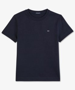 Eden Park Homme Men's T-shirt Bleu Marine À Broderie Nœud Dos