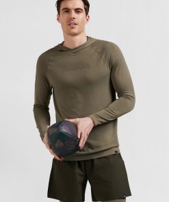 Eden Park Homme Men's Sweatshirt À Capuche À Manches Cerclées Kaki