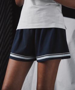 Eden Park Femme Men's Short Marine Taille Élastique Pap'atelier À Galons Rayés Et Écusson